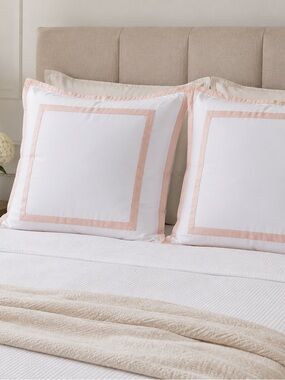 Ballard Designs 2  Positano 26 X 26 EURO SHAM pillows cases NWOT Cotton
